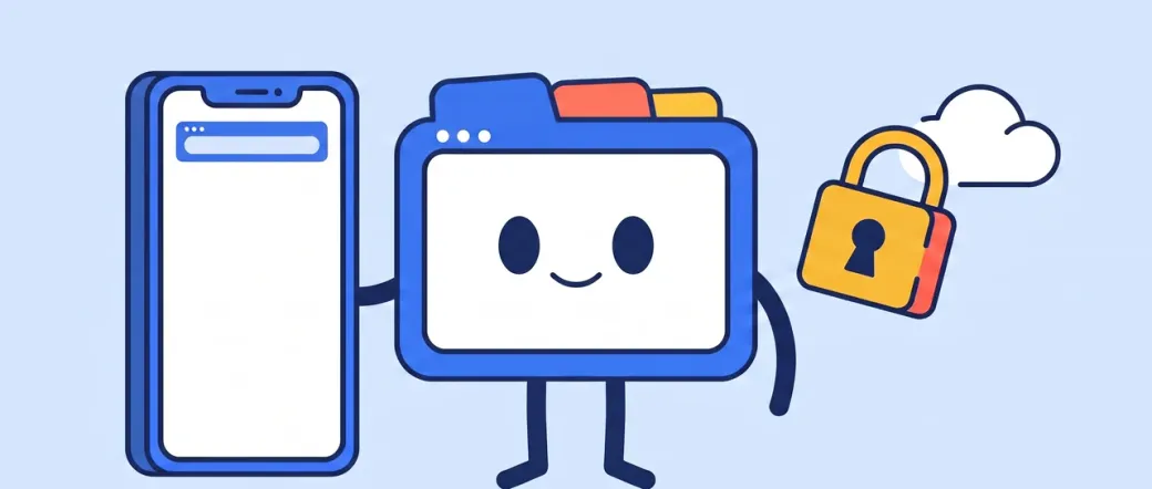 The BrowserPedia mascot beside an iPhone with a lock, showing shared platform defaults