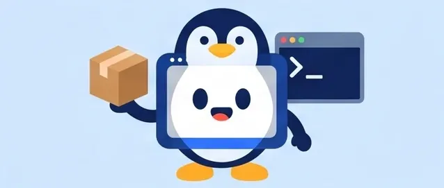 The BrowserPedia mascot carrying a package next to a terminal window